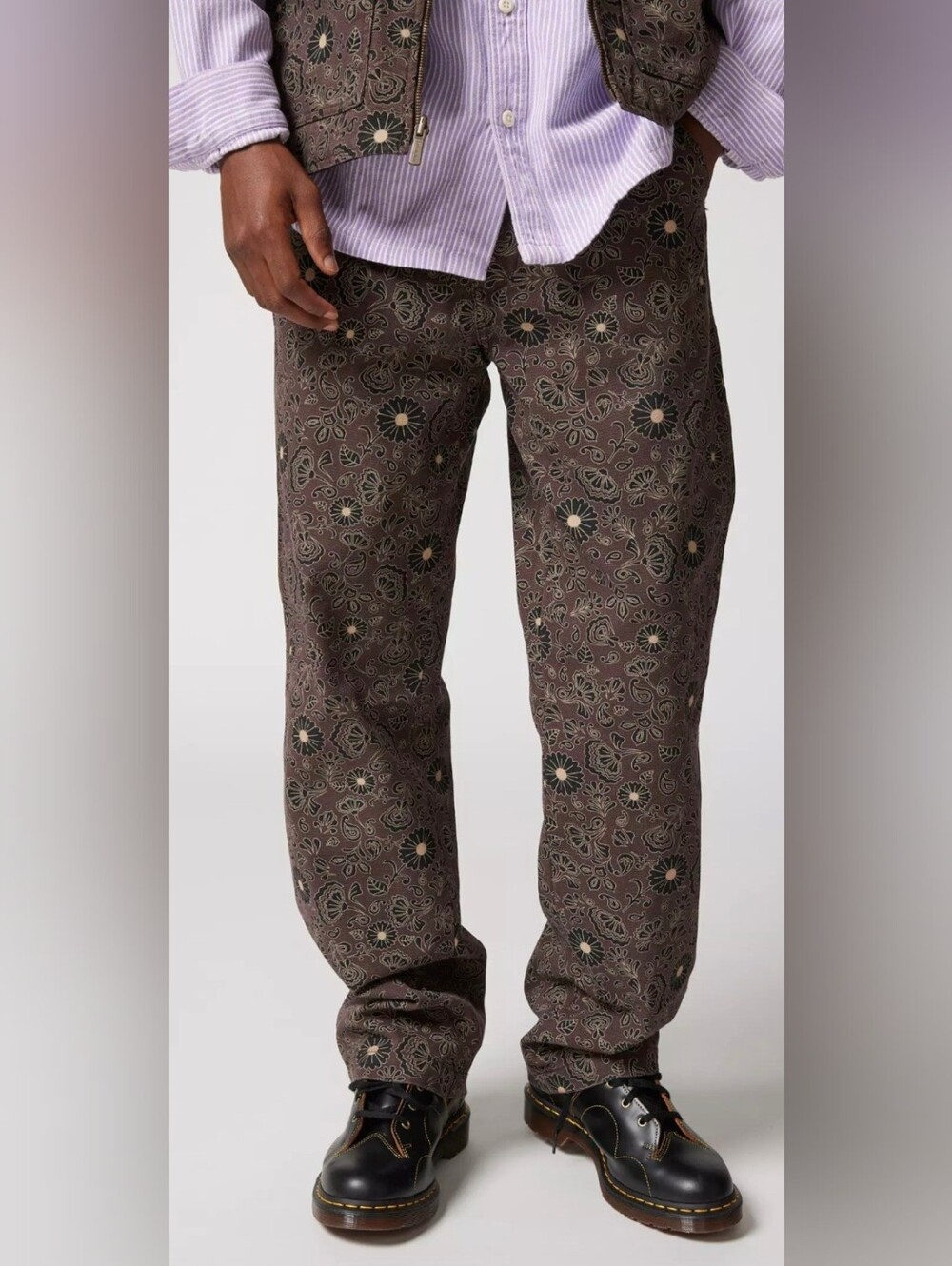 Dickies men’s urban outfitters purple Ellis Floral Carpenter Pants size W32/L32